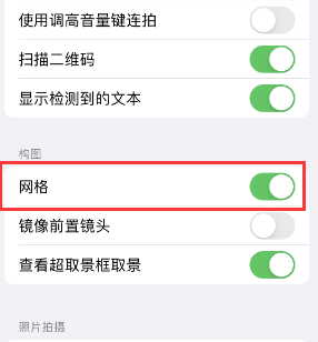 曹县苹果手机维修网点分享iPhone如何开启九宫格构图功能 